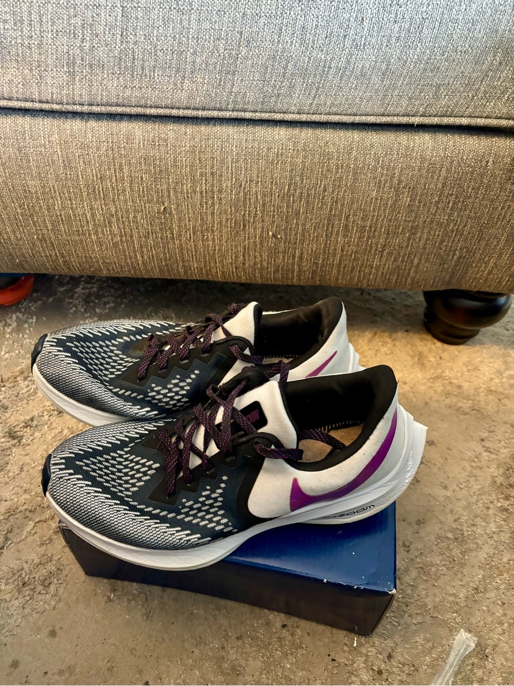 Nike Running Shoes - Black, White & Purple Accents